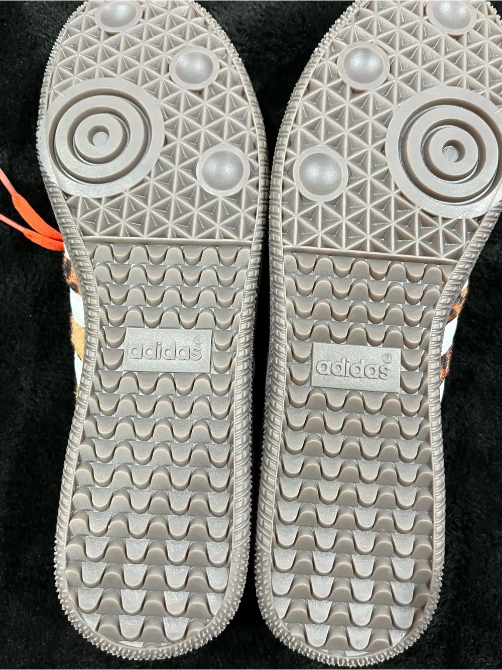 adidas Samba Leopard-Print Gazelle Sneakers with Orange Laces and White Stripes